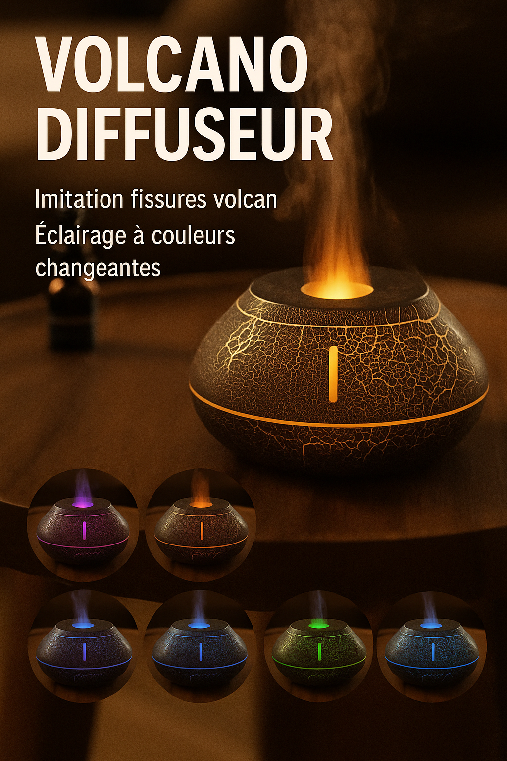 Volcano – Diffuseur d’Arômes Effet Flamme