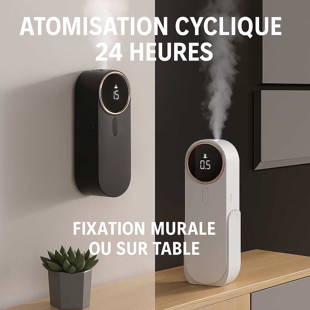 Diffuseur d’Huiles Essentielles Intelligent AURALIA – Design Élégant, Mural ou de Table